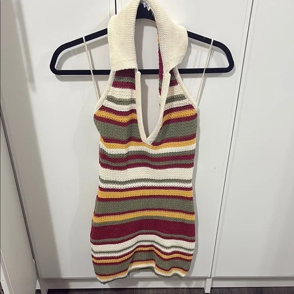 Striped Halter Knit Top - Picture 4 of 5